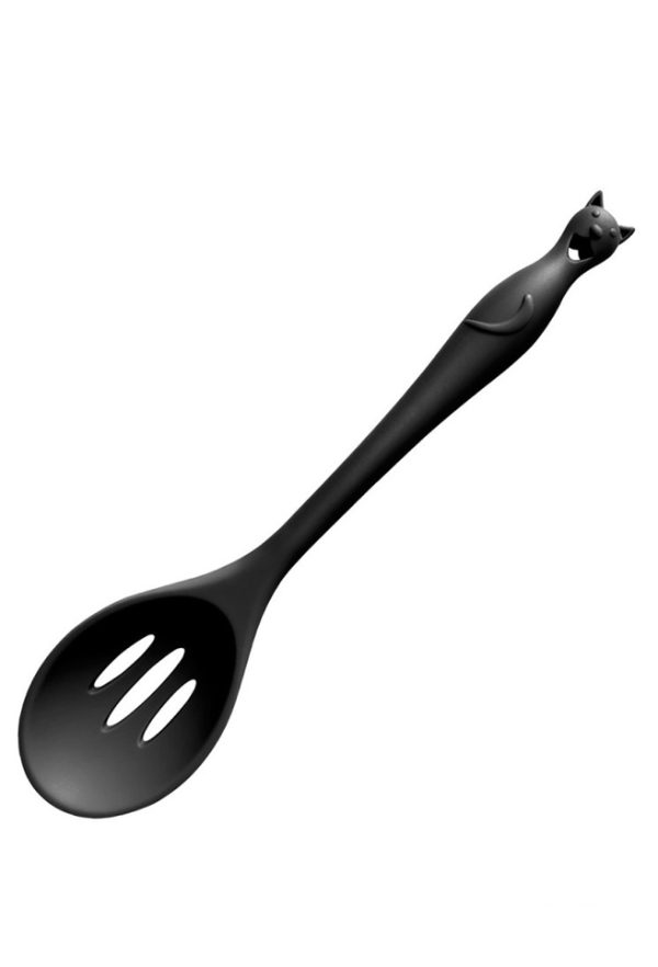 Black cat slotted spoon