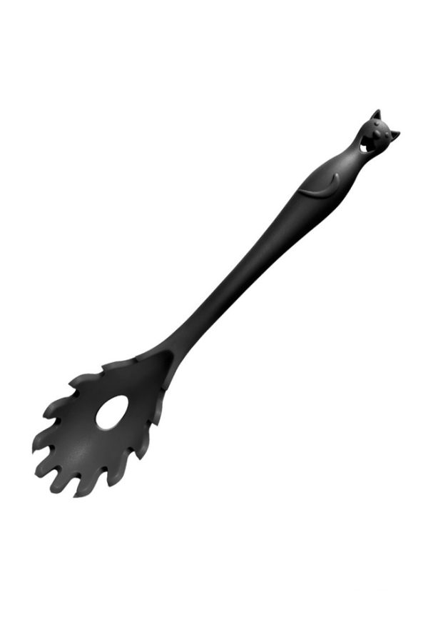 Black cat pasta spoon