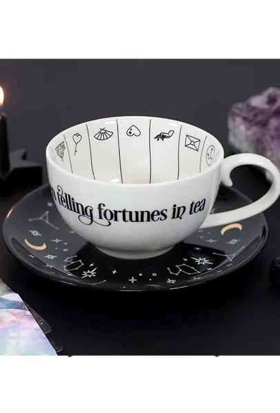 Fortune telling ceramic teacup