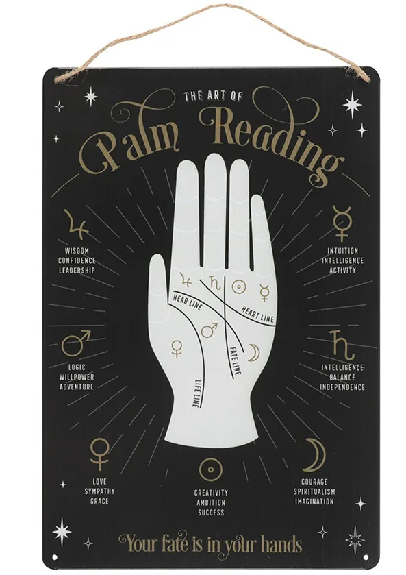 Palm reading metal sign