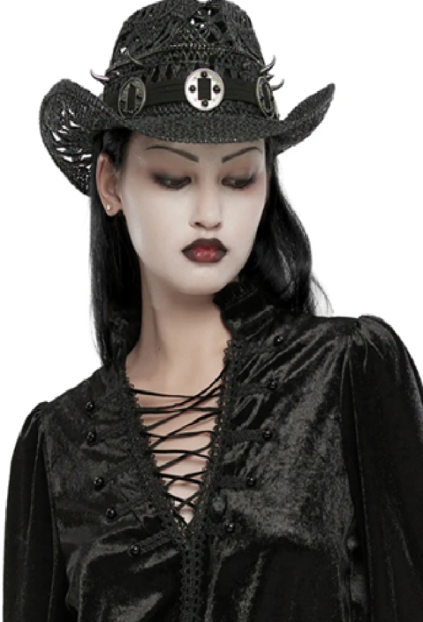 Apocalyptic Punk Studded Crochet Stetson Cowboy Hat