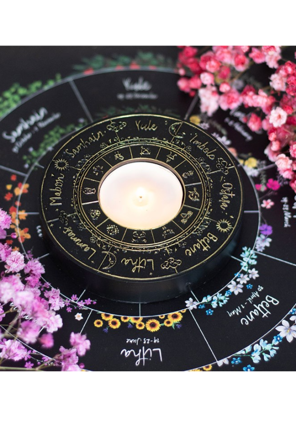Wheel of the Year Tealight Candle Holder