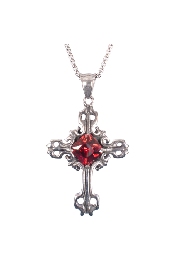 Crucithra Pendant - SILVER/RED