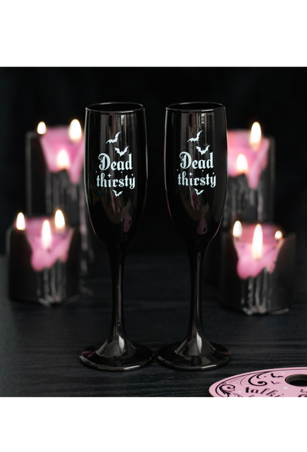 Dead Thirsty Champagne Flutes