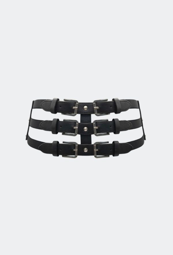 Cage Style Waist Belt With Buckles