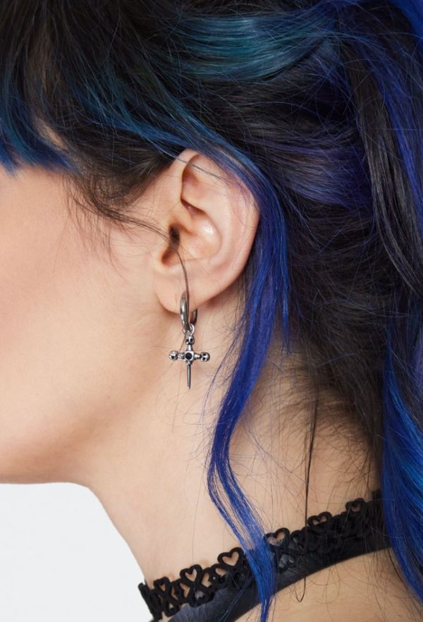 Skull Cross Dagger Earrings