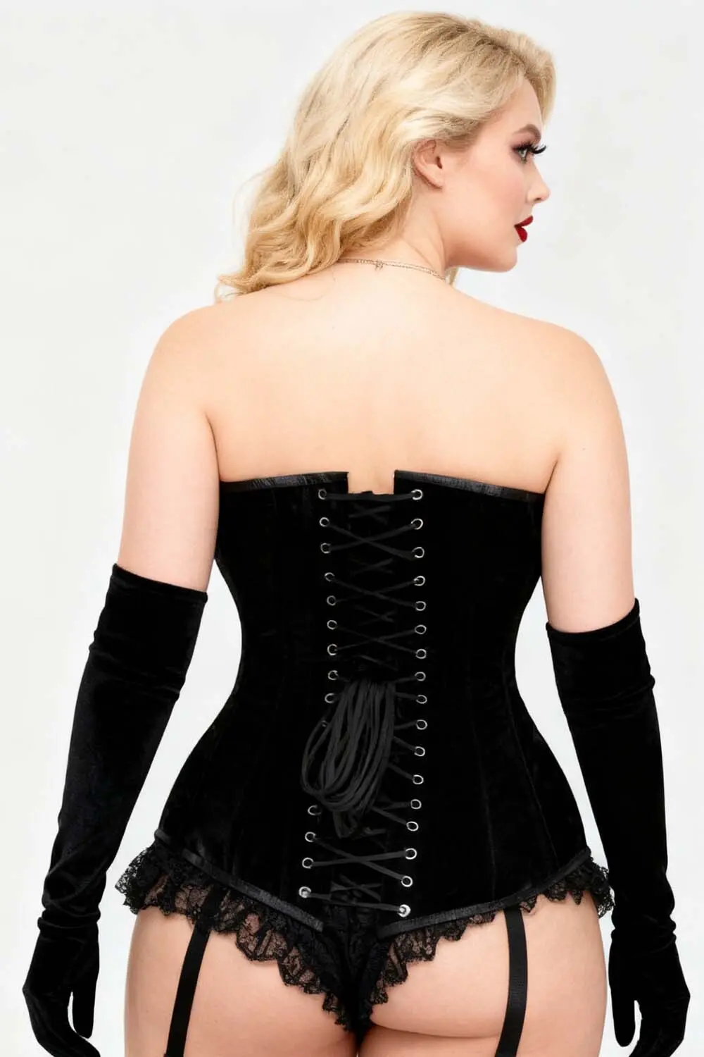 Navya Overbust Corset - Velvet Black - Image 4