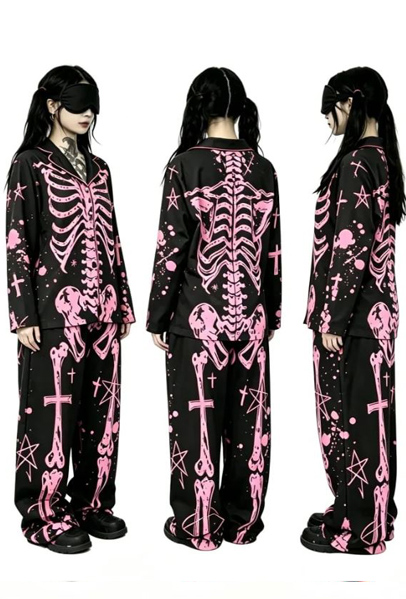Skeleton X-Ray Pajama Set 2 Pieces PINK